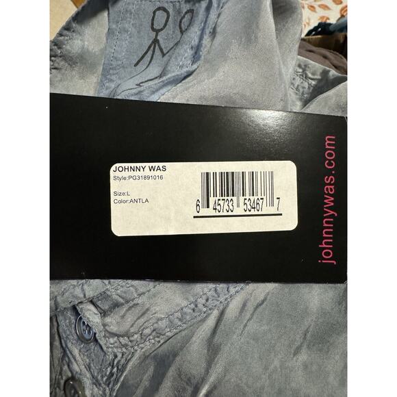 Johnny Was Pete & Greta Long Sl GREY Capras Blouse Shirt Tunic Size M PG31891016 - Picture 10 of 12